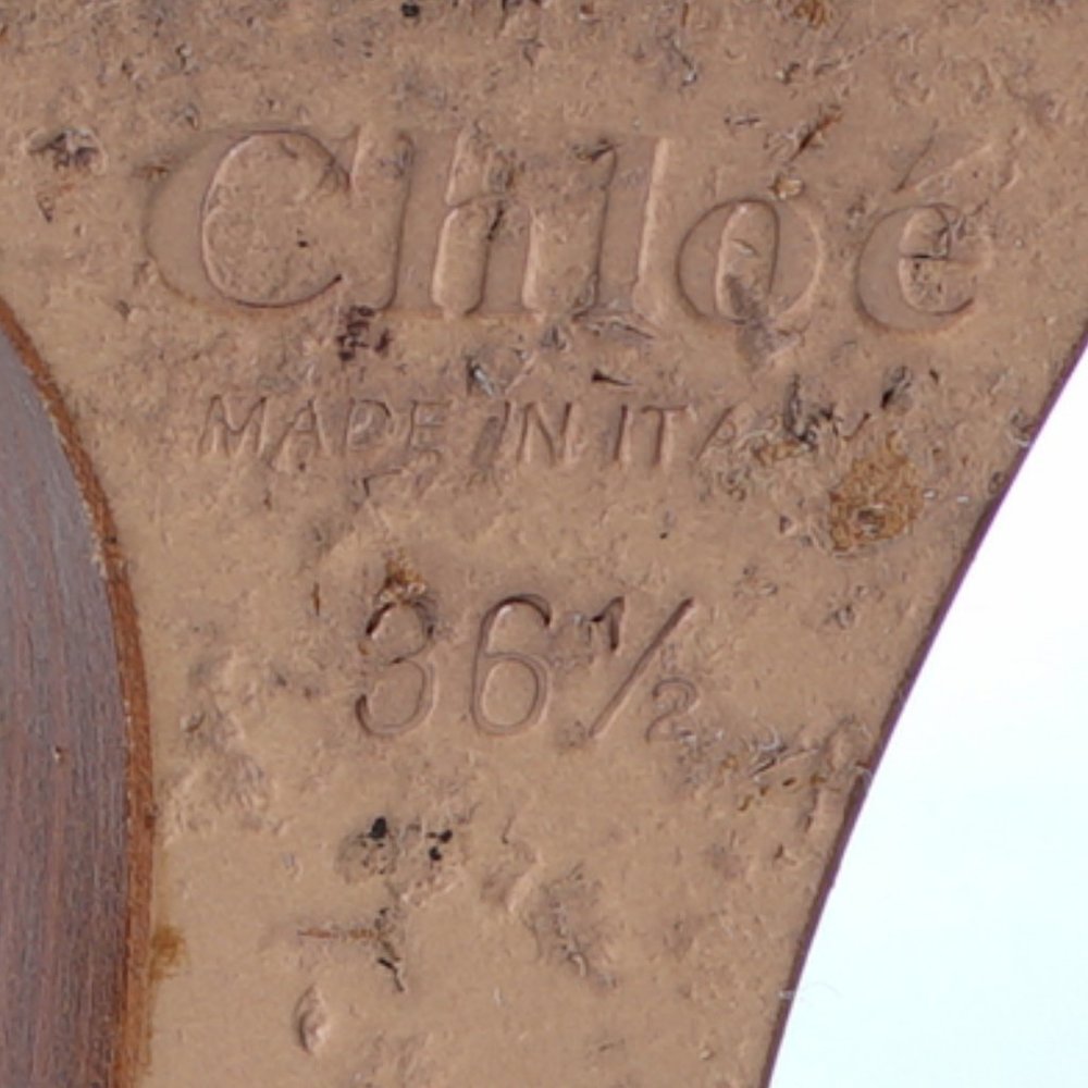 Chloe Beige and Brown Wedge Sandals - Picture 6 of 7